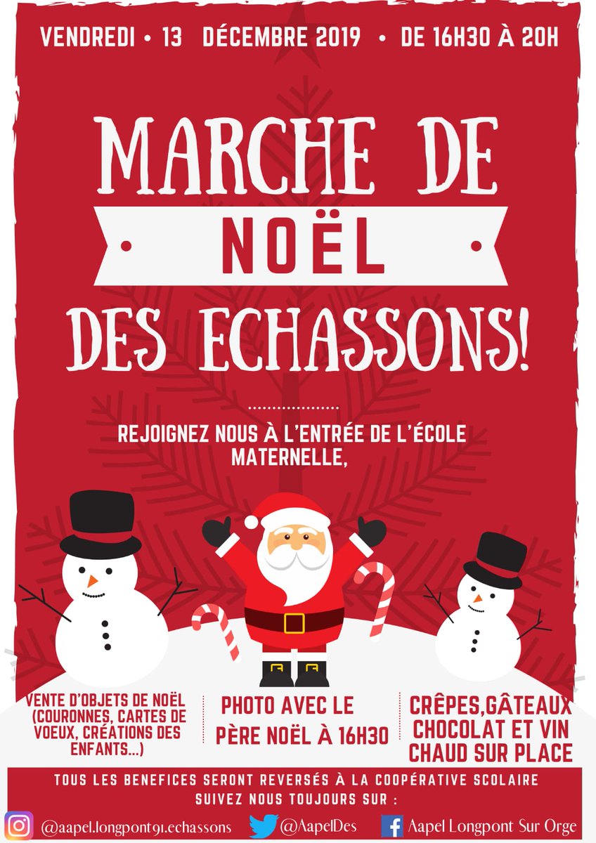 AapelDes's tweet photo. 🎄Au programme
16h30-18h: Photo avec le père noël🎅
18h-18h30: Chorale des élèves de l’école maternelle
Vente d’objets fabriqués par les élèves de maternelle
Vente d’objets artisanaux, couronnes de noël, tabliers enfants, centres de table, cartes de noël et de vœux,…
Vin chaud.. https://t.co/x3wZv4WYdG