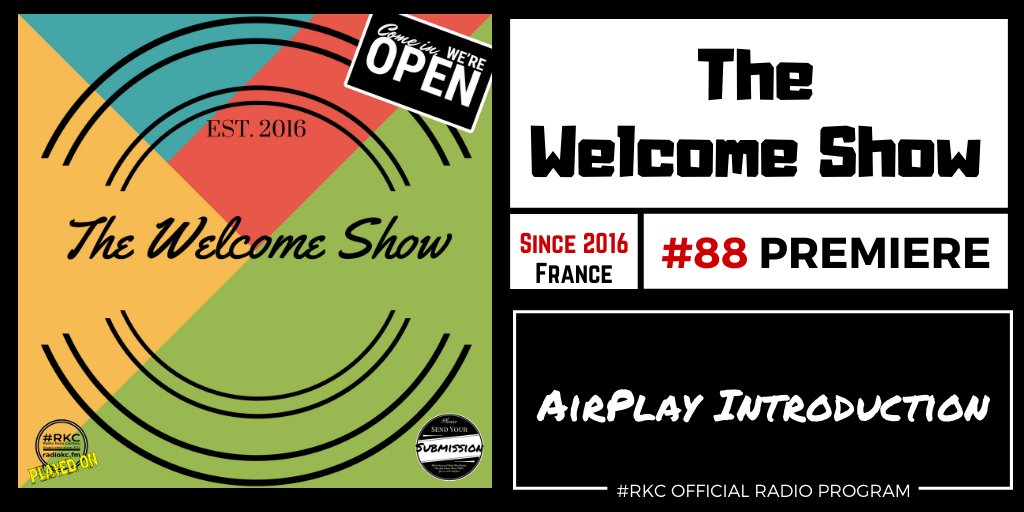 RadioKC's tweet photo. TODAY

🕗8PM UK⚪3PM ET⚪12PM PT

#TheWelcomeShow #88 PREMIERE

AirPlay Introduction #Radio Show

🌐 https://t.co/5Bc7qw5YlM

📻 #RKC featuring

@HeidaBjorgKaos | @aAlysce | Gabriel Delmas Trio | Z COMME | @GornaXymena | @MrDavidBaron x Fiona Glenn | Polycool

.../... https://t.co/exwX9CLWE5
