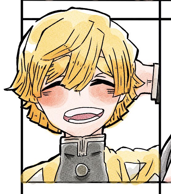 燚斗さんがTwitterに投稿した我妻善逸(鬼滅の刃)のイラスト。