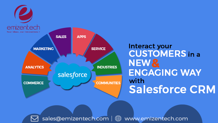 EmizenTech's tweet photo. Salesforce is one of the leading CRM's that help organizations rapidly increase business growth by managing all business activities at a single platform. To avail the #salesforcedevelopmentservices.
Visit: https://t.co/zhDcyHUJ2e
#emizentech #salesforcedevelopers #crm #cloud https://t.co/o7qaJPYGSd