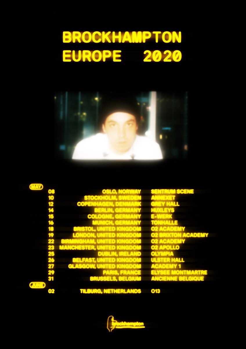 BROCKHAMPTON EUROPE 2020