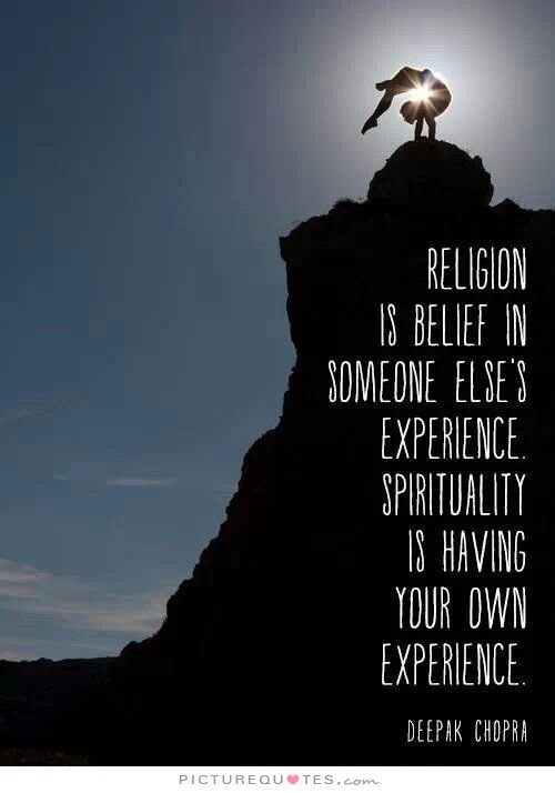 Religion is belief in someone else’s experience, spirituality is belief in your own experience.

Buy my book, The God Conclusion, for 99p on Amazon Kindle 👉 amazon.co.uk/God-Conclusion…