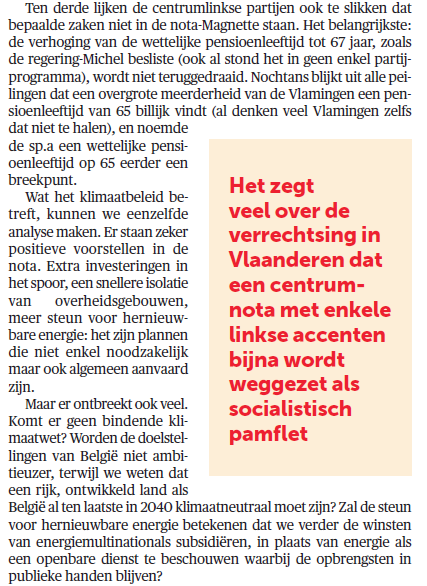 DenktankMinerva's tweet image. Kernlid @SachaDierckx vandaag in @demorgen: "Is de nota-#Magnette wel voldoende progressief voor Groen en sp.a?"  demorgen.be/meningen/ondan…