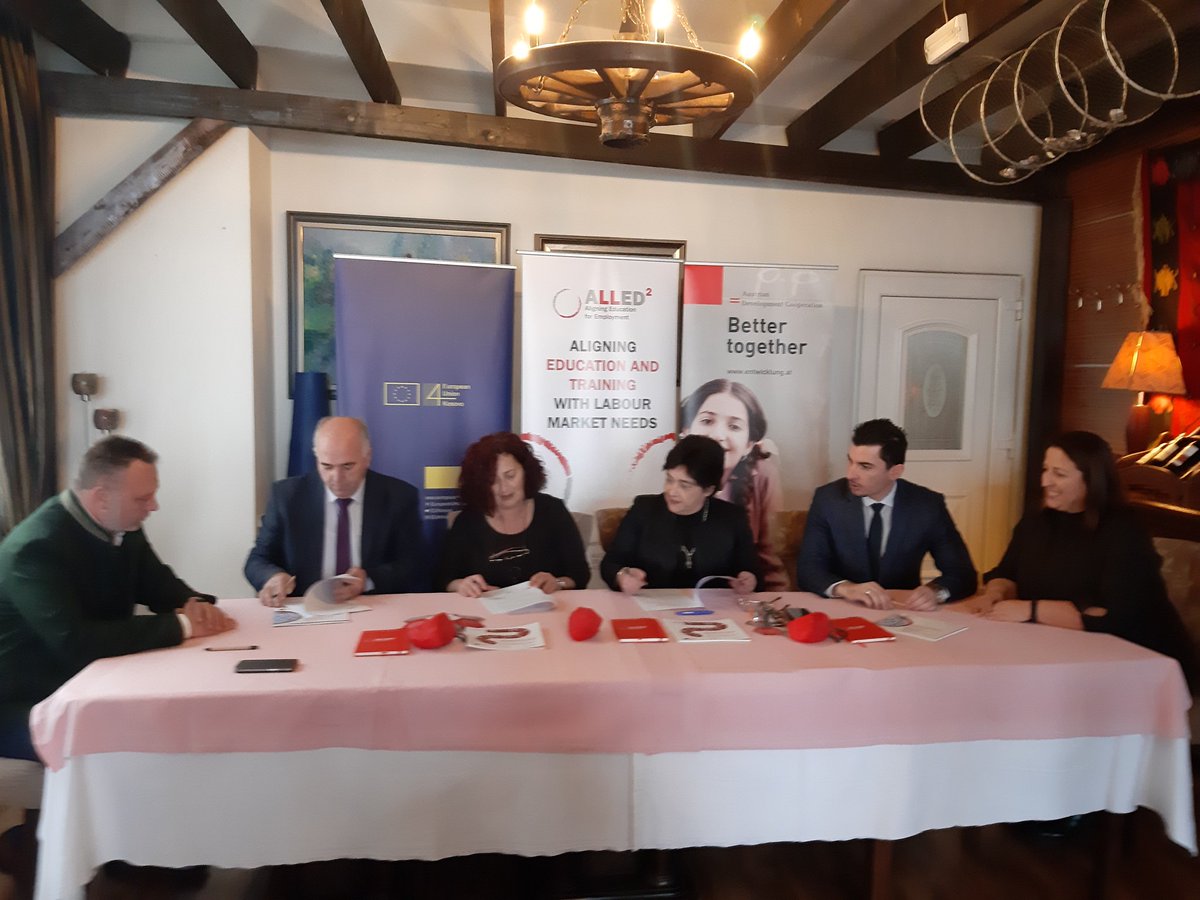 #HappeningNow Official signing of #MOUs among #ALLED2 , 20 VET schools and 17 Municipal Education Directorates and #AVETAE

<a href="/alled_2/">ALLED 2</a> 
@ADCinKosovo 
<a href="/euok/">Renata Carvalho</a>
<a href="/efkaheder/">Efka Heder</a> 
<a href="/AlbaZ76/">Albulena Zaimi</a> 
<a href="/AgonDula/">Agon Dula</a>