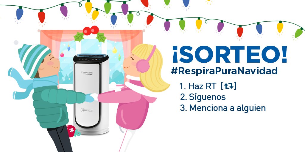Rowenta_ES's tweet photo. 🎄🌟 #SORTEO Facilísimo… Haz [RT+Follow] y menciona a 1 amigx. Entre todas las participaciones, sortearemos un purificador de aire Intense Pure Air Connect #RespiraPuraNavidad. Tienes tiempo hasta el próximo 17 de diciembre incluido, ¿te lo vas a perder? 🎊 https://t.co/709grPNxD5