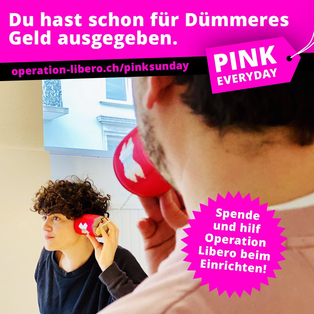 operationlibero's tweet photo. Ein neues Büro haben wir. Die Einrichtung noch nicht 🙈. Hilf uns, unser Büro einzurichten: https://t.co/cuPUJpaFWi #PinkEveryday https://t.co/0wWKKFK8dd