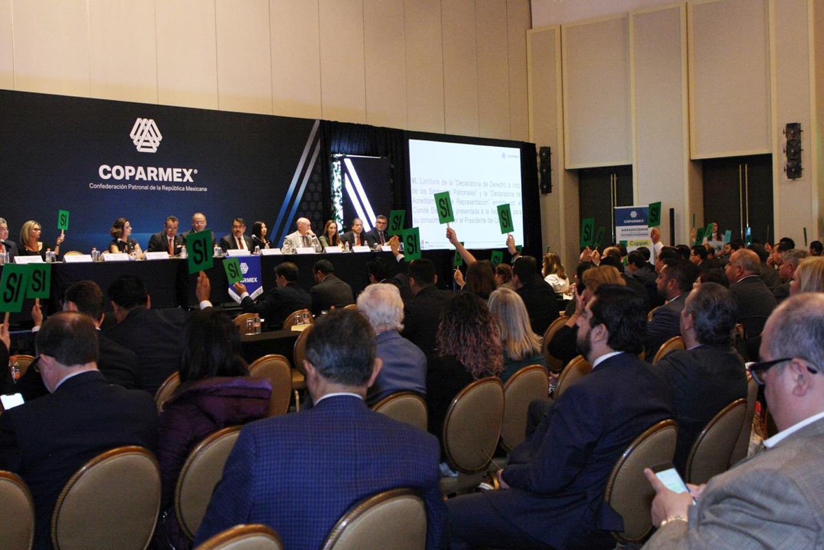Felicito a los 130 Consejeros Nacionales y a los Comisarios que fueron electos en la Asamblea Ordinaria de <a href="/Coparmex/">Coparmex Nacional</a>, y que en 2020 representarán a los empresarios de todas las regiones de México.  Un Consejo con equidad de talento, con la participación de muchas empresarias.