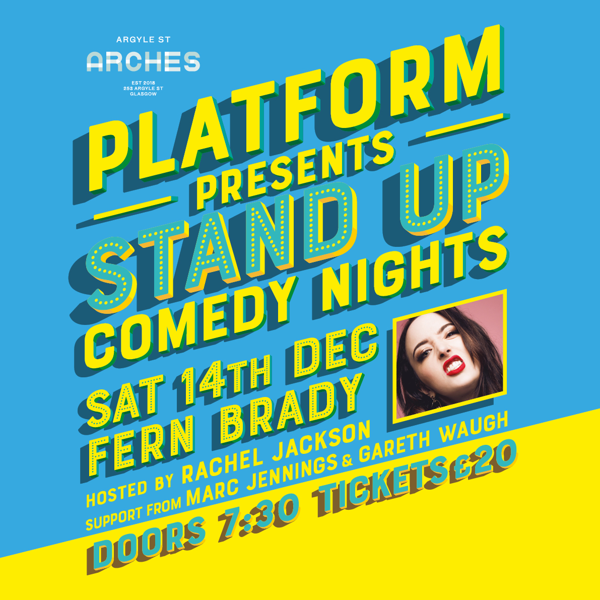 Platform (@platformgla) on Twitter photo On the 9th day of Christmas Platform gave to me...a brilliant 2 for 1 offer for our cracking comedy night Platform Presents @FernBrady 🎁🎄!!! Along with <a href="/GarethWaugh/">Gareth Waugh</a> and <a href="/MarcJennings90/">Marc Jennings</a> , hosted by <a href="/r_jacz/">Rachel Jackson</a> it's not to be missed! tickettailor.com/events/argyles… On the 9th day of Christmas Platform gave to me...a brilliant 2 for 1 offer for our cracking comedy night Platform Presents @FernBrady 🎁🎄!!! Along with <a href="/GarethWaugh/">Gareth Waugh</a> and <a href="/MarcJennings90/">Marc Jennings</a> , hosted by <a href="/r_jacz/">Rachel Jackson</a> it's not to be missed! tickettailor.com/events/argyles…