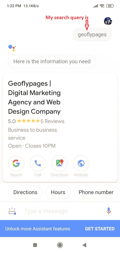 navneet_DISM's tweet photo. I am facing an issue with #GoogleAssistant for #voicesearch. Google assistant show a different result for my #query. #OkGoogle is unable to differentiate in between these terms "geo" and "jio" and show wrong result for "geoflypages" query.
#OkGoogle #Jio #geoflypages #WrongResult https://t.co/innggBC8j0