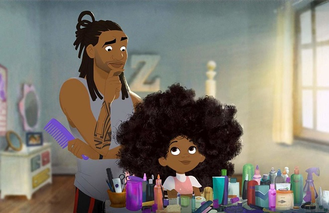 #HairLove ": l'émouvant court-métrage d'animation qui combat les stéréotypes et raconte l'histoire d'un père noir-américain qui apprend à coiffer les cheveux de sa fille.  la1ere.francetvinfo.fr/hair-love-emou…