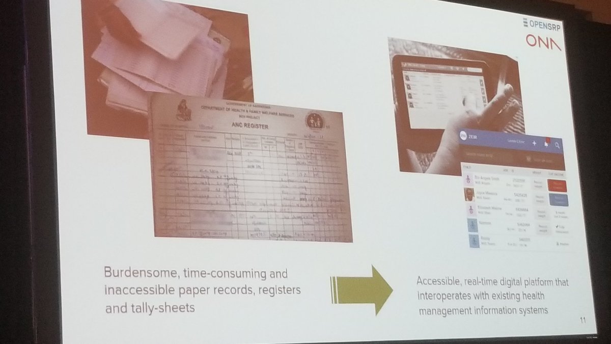 alabriqu's tweet photo. @marchaneethling of @onadata presenting exciting national scale work using #opensrp in #Tanzania integrating smart registers 4 FHWs improving maternal and child health service coverage. Thrilled to see this scaling @JHUmHealth @JohnsHopkinsIH https://t.co/vp4eRsbzLJ #GDHF2019 https://t.co/GBEajVpaCQ