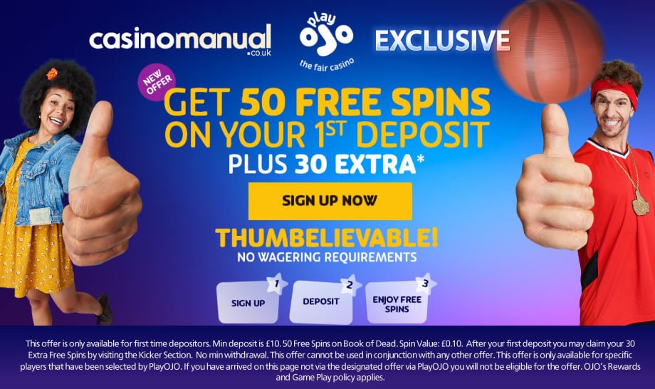 Get 80 exclusive free spins when you deposit £10 at PlayOJO Casino: casinomanual.co.uk/play-at-playoj…