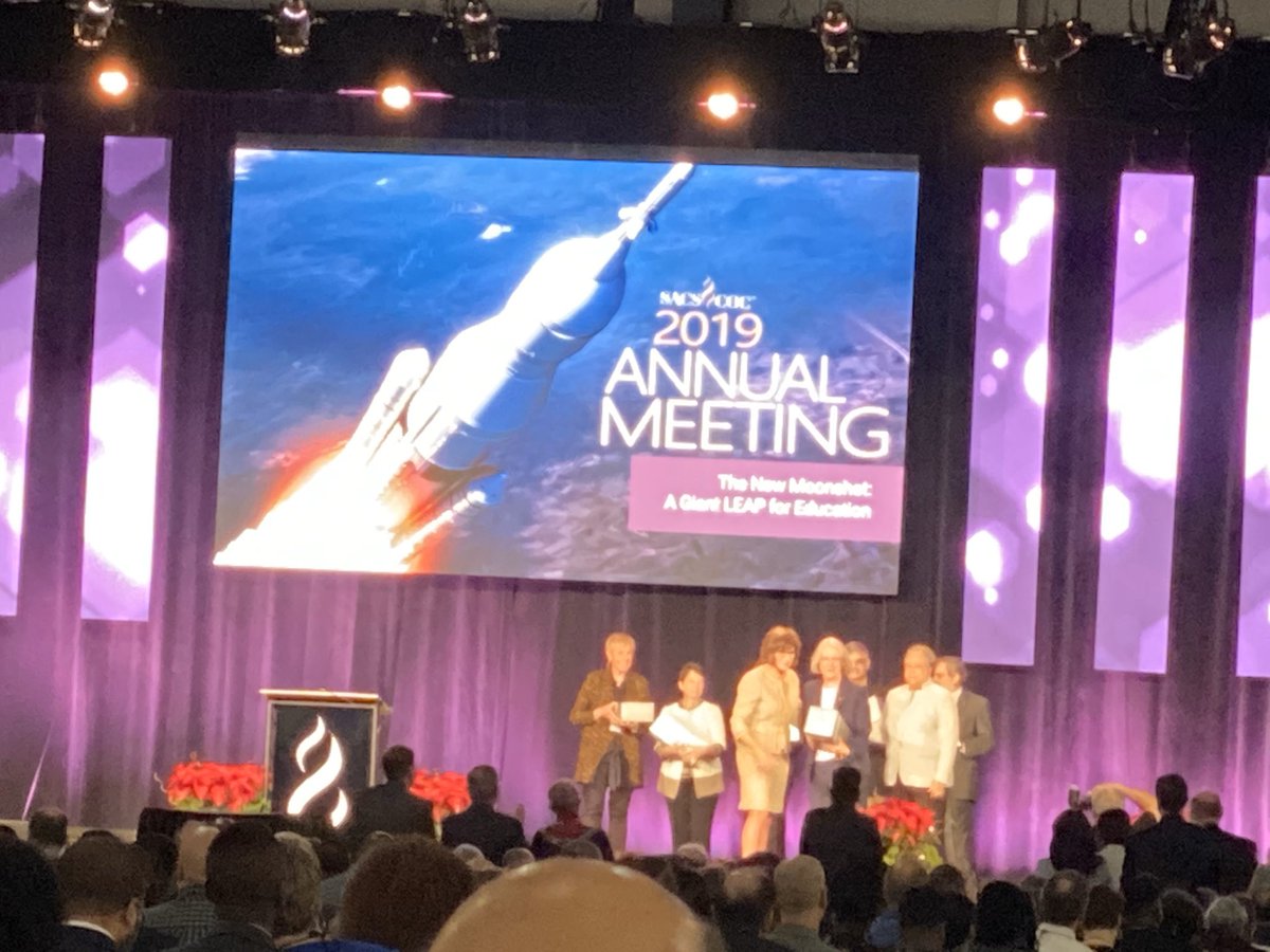 TNHigherEd's tweet photo. Congrats to Dr. Wilsie S. Bishop of @ETSU on receiving the 2019 James T. Rogers Distinguished Leadership Award at #SACSCOC https://t.co/J31ZZFNEjV