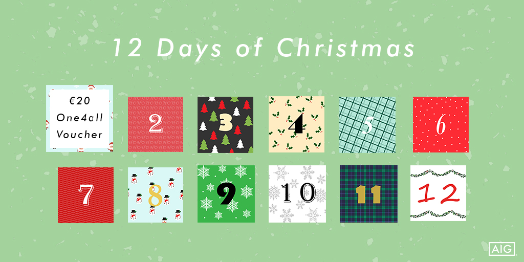 AIGIreland's tweet photo. ๐ ๐ DAY 1 ๐ ๐ To kick off our 12 Days of Christmas competition we are giving away a โฌ20 One4all voucher! To enter, simply RT & make sure youโre following AIG Ireland. #AIGXMAS
T&Cs: https://t.co/KaYL0Lenhd https://t.co/ZqHQ0s994n