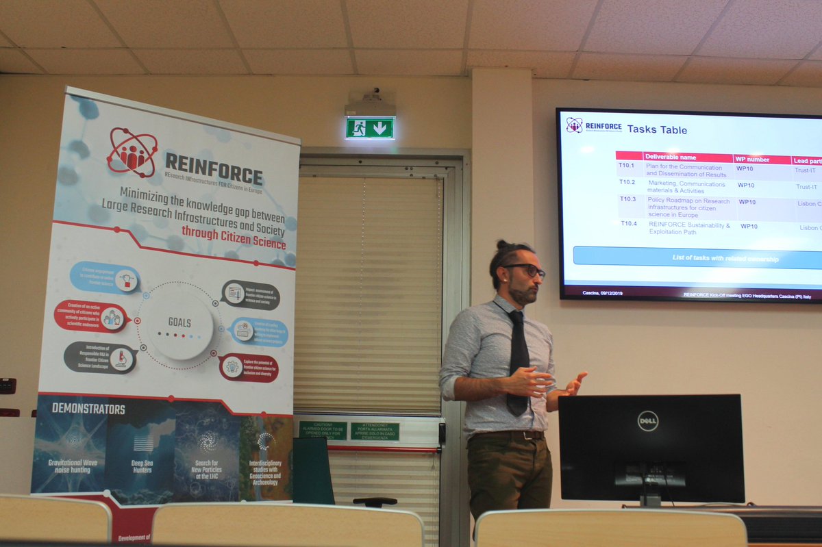 ReinforceEU's tweet image. "@ReinforceEU will strive to raise #awareness on #CitizensScience &amp;amp; close the gap among #Scientific community and society on the whole" F. Mureddu @muredduf WP10 leader &amp;amp; F. Osimanti @TrustITServices paving the way of future #communication of the project 📢📣📱