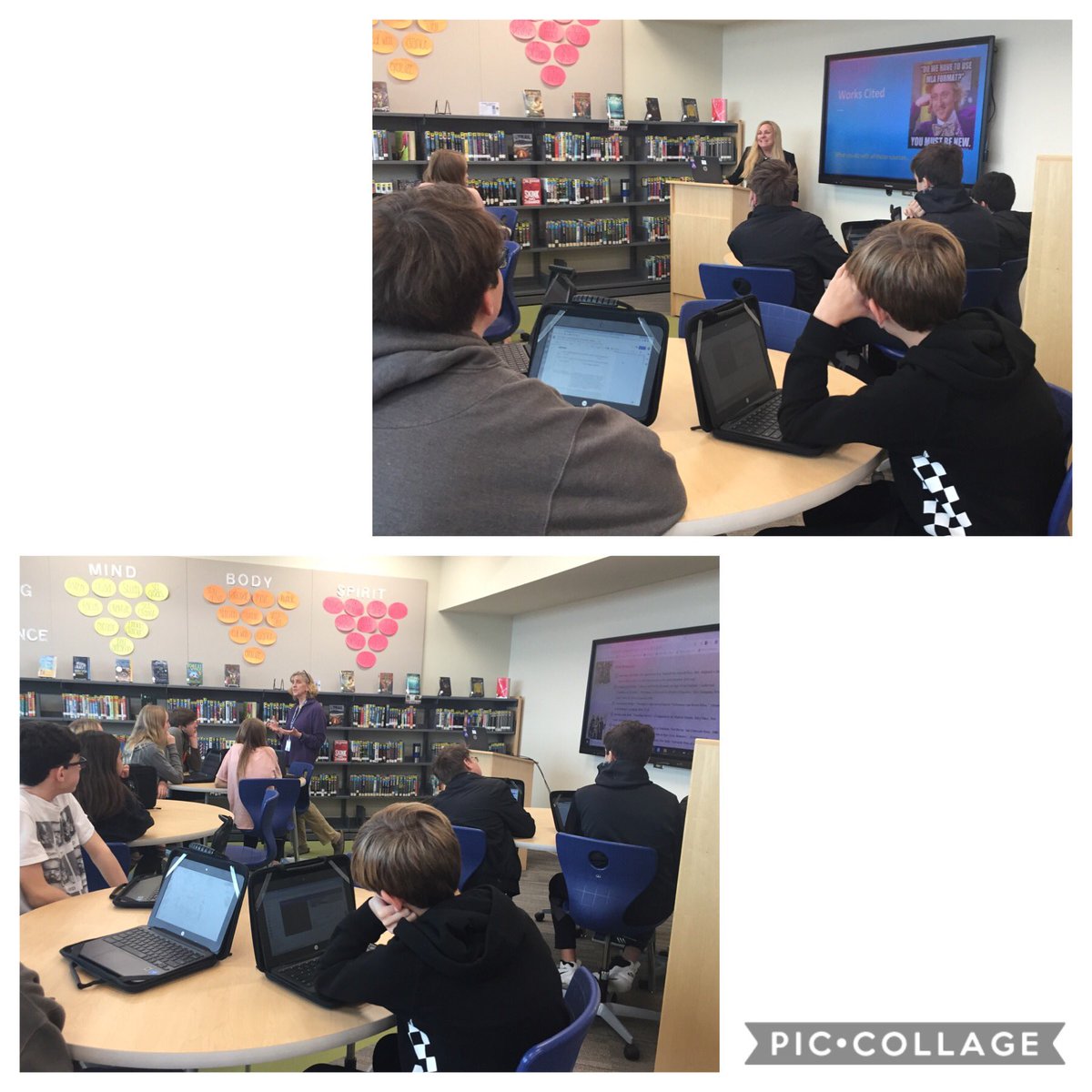 abgerman's tweet photo. These two experts lead the Ospreys through a refresher on #MLA8 as students prepare to utilize their Anglo Saxon research on @FollettLearning #DestinyCollection prior to their close study of #Beowulf. Setting them up for success! @KarenLuecke @realmscamper @Principal4GT @vblms https://t.co/xlSeErdOAb