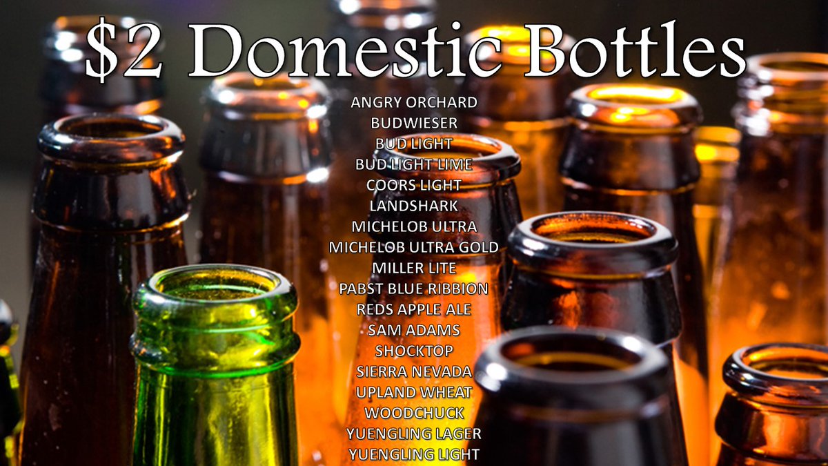 JWburgerbar's tweet photo. $3 Wells and $2 Domestic Bottles! https://t.co/j0xCXtnMBV