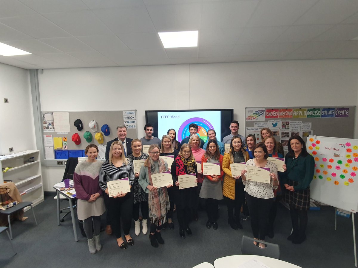MissP_RE_SLG's tweet photo. It's official - all staff @SLGBallymena are now Level 1 (or more) TEEP Trained. Certificates presented this afternoon. Well done to all involved! A really lovely group for us to do our first training with also. @CorinneSettle @ssat #TEEPambassadorschool #bringonlevel2 WeโคTEEP! https://t.co/nDdaXsozQs