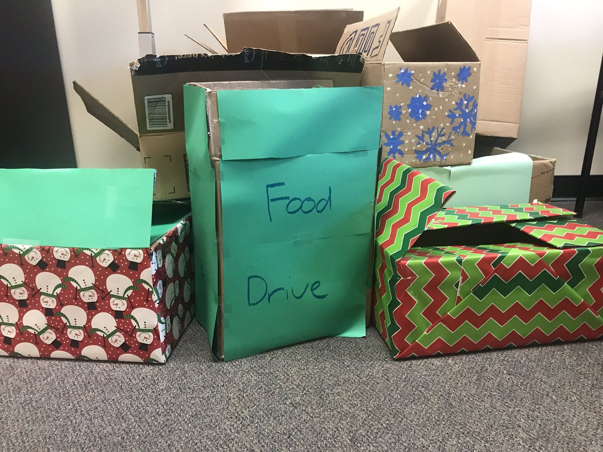 pascohighss's tweet photo. Boxes made by @PascoHonor for the Holiday Food Drive. The contest starts now and will last all week. The winning homeroom gets a sweet treat next week! #highschoolexperience @mcilse  @PHS_Principal https://t.co/j1WXKbBSOp
