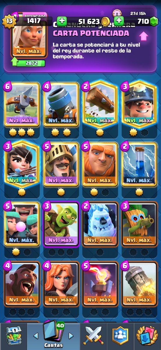 Vendo cuenta con 36 cartas maxeadas a 70 mil pesos chilenos