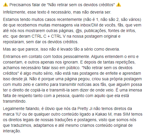 PrettyJiBrasil's tweet photo. ⚠️ PRECISAMOS FALAR DE "NÃO RETIRAR SEM OS DEVIDOS CRÉDITOS" ⚠️ 

"Infelizmente, esse texto é necessário, mas não deveria ser. [...] Esse é o nosso cartão amarelo."

Texto completo na 2ª e 3ª imagem. Pedimos que leiam com atenção! https://t.co/EWUoOU2eKQ