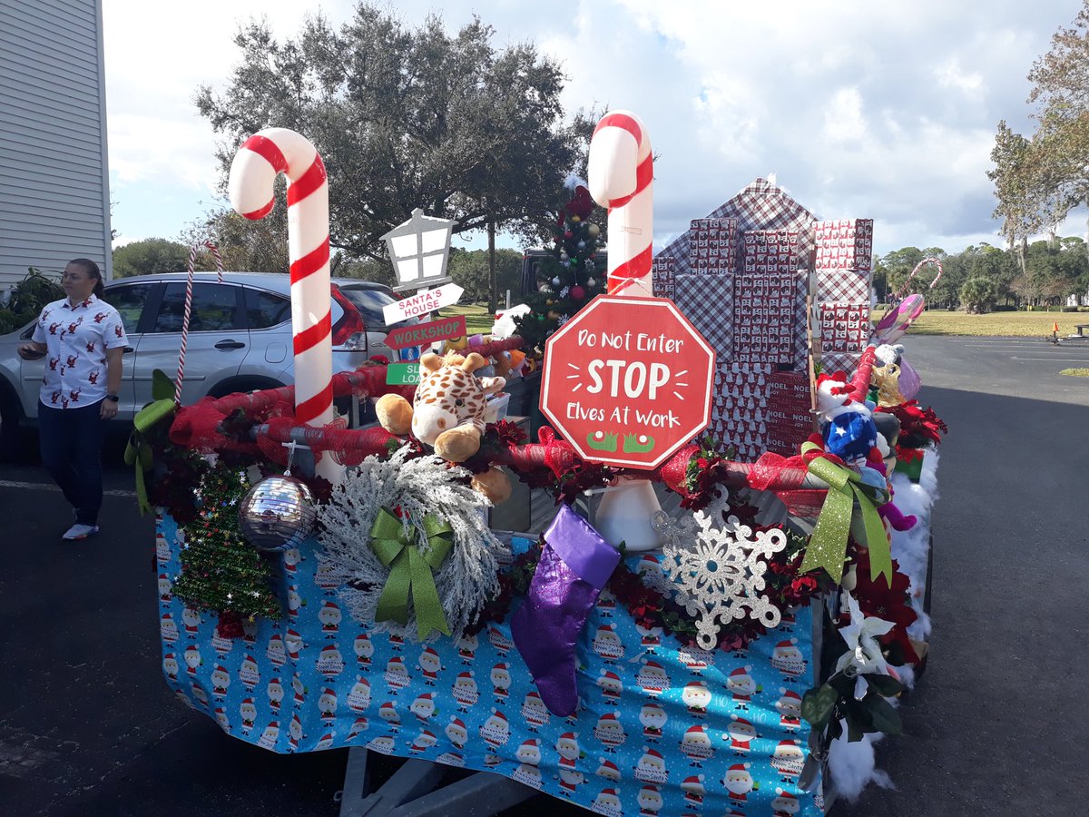 CSL32127's tweet photo. We are all set for hopefully another first-place finish with our parade float. The theme this year is Santa's Toy Shop https://t.co/9vFalRBG61