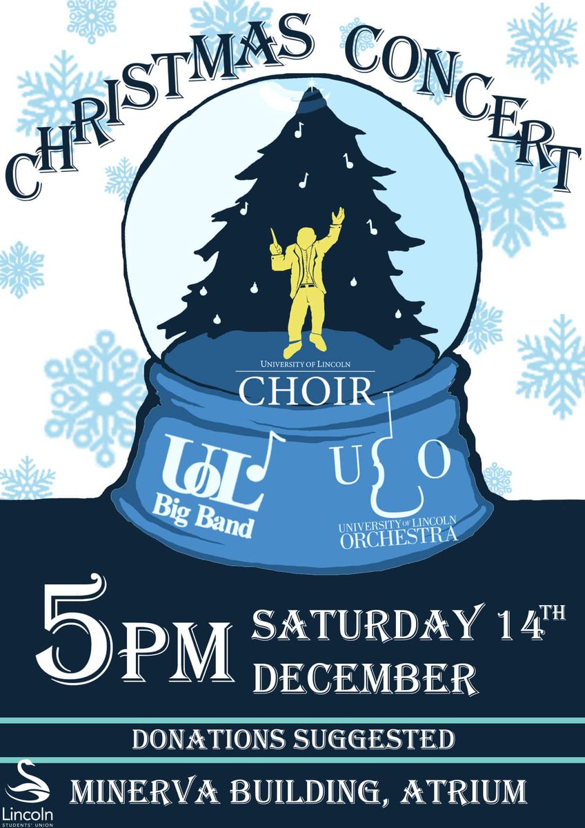 Not long until the Christmas concert ☃️ Five days to be exact 🎉 see you all on Saturday @ 5pm 🎅  Featuring the Orchestra, Choir, and of course us, the UoL Big Band!