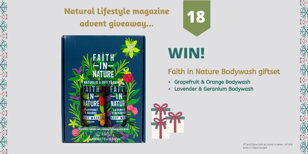 Our #NLadvent giveaway is taking place on Twitter only today! To be in with a chance of winning this lovely bodywash giftset from @FaithInNature - both #CrueltyFree & #vegan products - simply follow us both & RT to enter! #giveaway #WinItWednesday