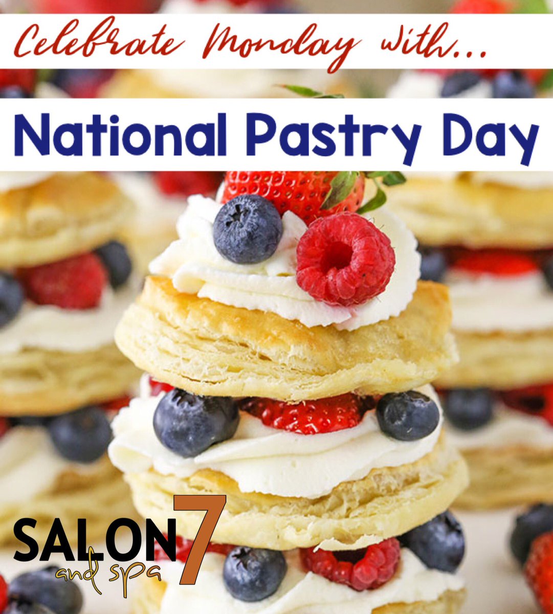 Salon7_Spa's tweet photo. #nationalpastryday ❗️❕❗️ We are at home eating pastry’s.  Those of us who are not, wish we were.  Happy Monday. https://t.co/NrHlP1GEPk