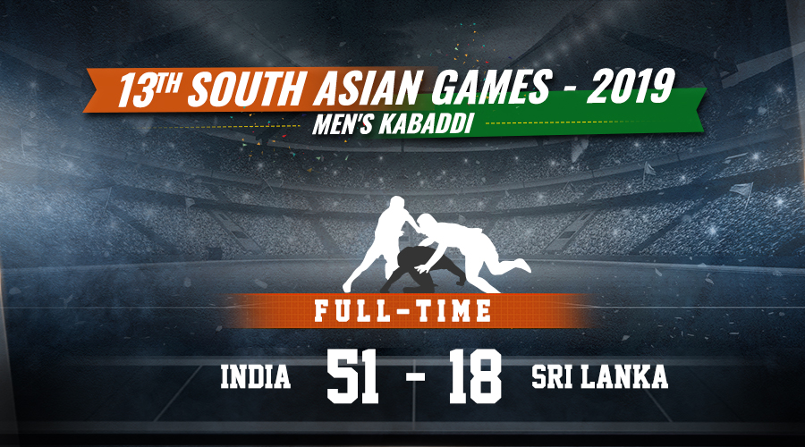 ProKabaddi's tweet photo. Champions! 😍

The Indian Men's Kabaddi Team put on an emphatic display at #SAG2019, defeating Sri Lanka 51-18, to bring home the 🥇! https://t.co/XoY9Z2BPGl