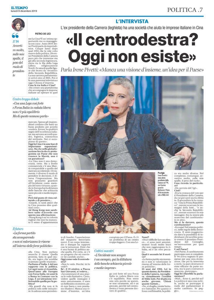 “Il #centrodestra oggi non esiste. Manca una visione d’insieme, un’idea per il Paese.” Leggi la mia intervista su <a href="/tempoweb/">IL TEMPO</a> <a href="/italiamadre/">italiamadre</a>