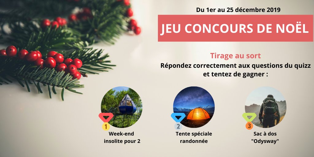 🎄 #JeuConcours de #Noël 

🎁 3 superbes #cadeaux à remporter en répondant à notre quizz ➡️ bit.ly/36inC9y

#voyage #tourisme #weekend #RT #jeu #gaming #christmas #xmas