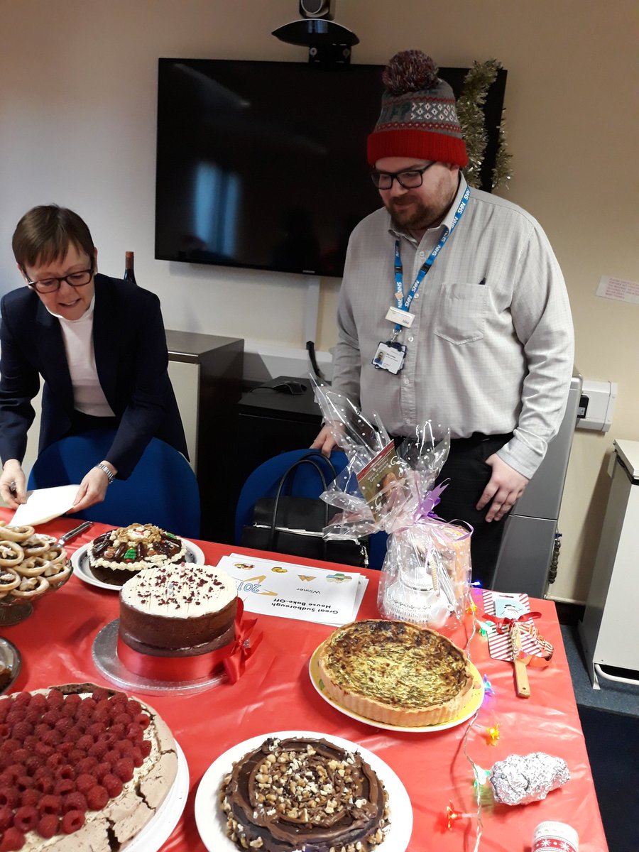 bosworth_alison's tweet photo. The great Sudborough Bake off is well underway, the judges are deep in thought .... @NHFTNHS @claireshirl #wearenhft #teamwork https://t.co/i8GvNMakcq