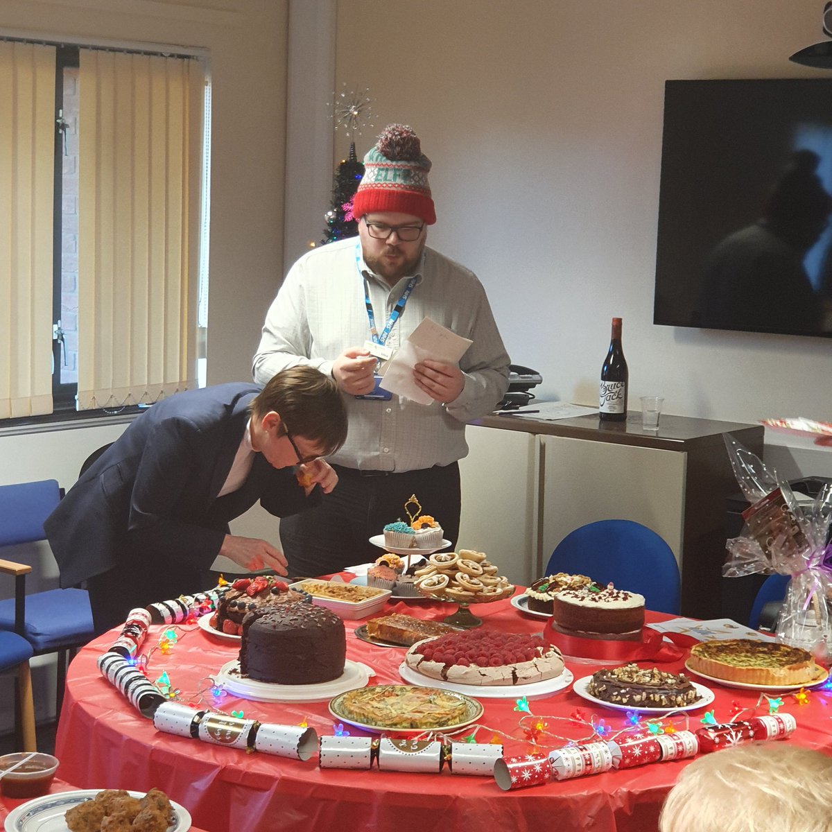 Rumblyvike's tweet photo. The Great Sudborough Bake Off judging is into its final, nailbiting phase....@NHFTNHS https://t.co/rVDemYB0Np