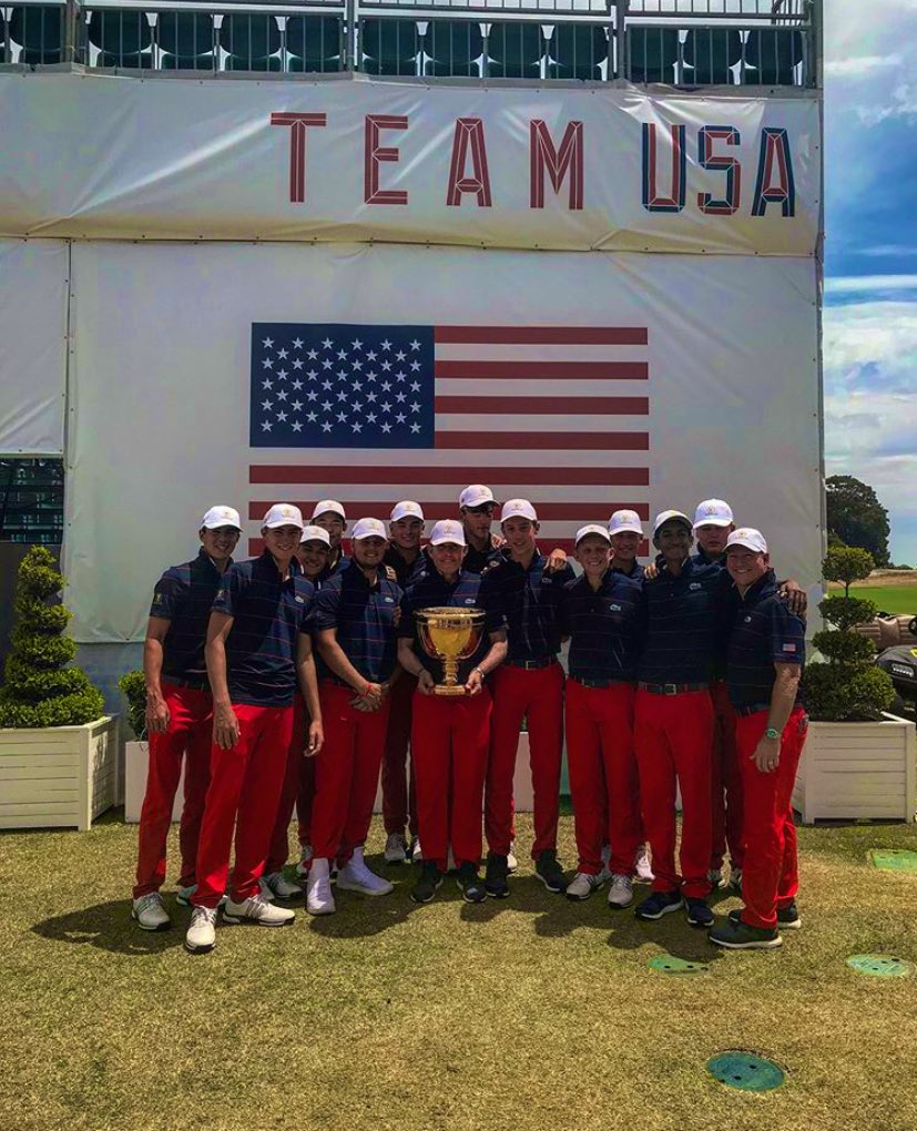 LakeNonaGCC's tweet photo. ANOTHER ONE! Huge win for @golfball01 and #TeamUSA  in the Junior @PresidentsCup down under! Let’s hope this is a sign of things to come this week 🇺🇸🇺🇸🏆 🙌🏼 #TeamNona #BetterNeverStops #Anotherone #timeforcollege #golf https://t.co/U7hhEpWqlY