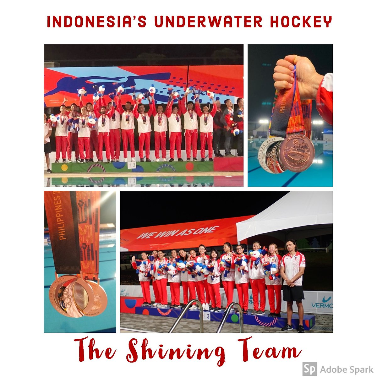 Congratz for three bronze medals and one silver medal for Indonesian team in SEA Games 2019!
Bunch of thank you to <a href="/official_possi/">POSSI</a>
<a href="/KEMENPORA_RI/">KEMENPORA RI</a> <a href="/komiteolimpiade/">NOCIndonesia</a> 4 all supports to the teams
#wewinasone
#SEAGames2019
#underwaterhockey #uwh
Pics: <a href="/riadyronald/">ronald riady</a> <a href="/carmelezza/">carmelita</a> <a href="/arifjunus/">Arif Junus</a>