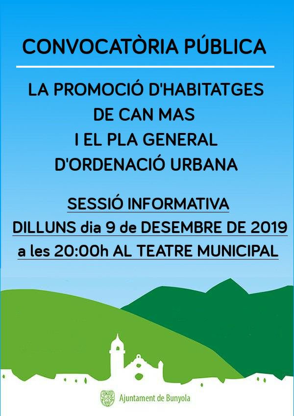 📢 Avui l'ajuntament de Bunyola convoca el poble per explicar (no sabem com) la destrossa de Can Mas i nosaltres serem allà! Bunyola ha de crèixer d'una altra manera, i no sota la destrucció del paisatge i l'especulació urbanística! 

✊🏻 Avui <a href="/salvemcanmas/">Plataforma Salvem Can Mas</a>!