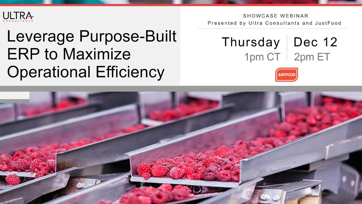 Jeff_UltraERP's tweet photo. Food &amp; beverage manufacturers are relying more than ever on technology to drive their processes. Join us on 12/12 at 1PM CT to learn more: https://t.co/xNcESGOWIQ

#foodandbeverage #foodindustry #ERP #erpsystems #CIO #data #business #technology #processimprovement #manufacturing https://t.co/WjwI4ro0dZ