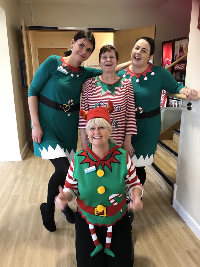 UplandsOxon's tweet photo. The Uplands was awash with elves for the day! #nationalelfday #alzheimerssociety https://t.co/DUsGpMjphD