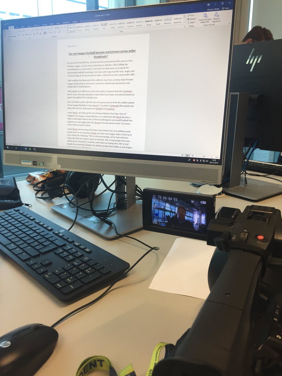 TNewsday's tweet photo. Second story of the day coming along nicely, finding out if non-league football should receive more mainstream media coverage #L5Newsday https://t.co/zIr4r2bMb1
