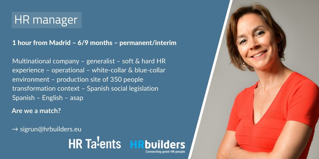 HRTalents_BE's tweet photo. 🇪🇸 New week, same question. Are we a match?
➡️Tell Sigrun if you're the #HRManager we're looking for at sigrun@hrbuilders.eu
#InterimManagement #Freelance #HumanResources #HR #HRManager #HRbuilders #HRTalents #Madrid https://t.co/3RtJT4JJa7