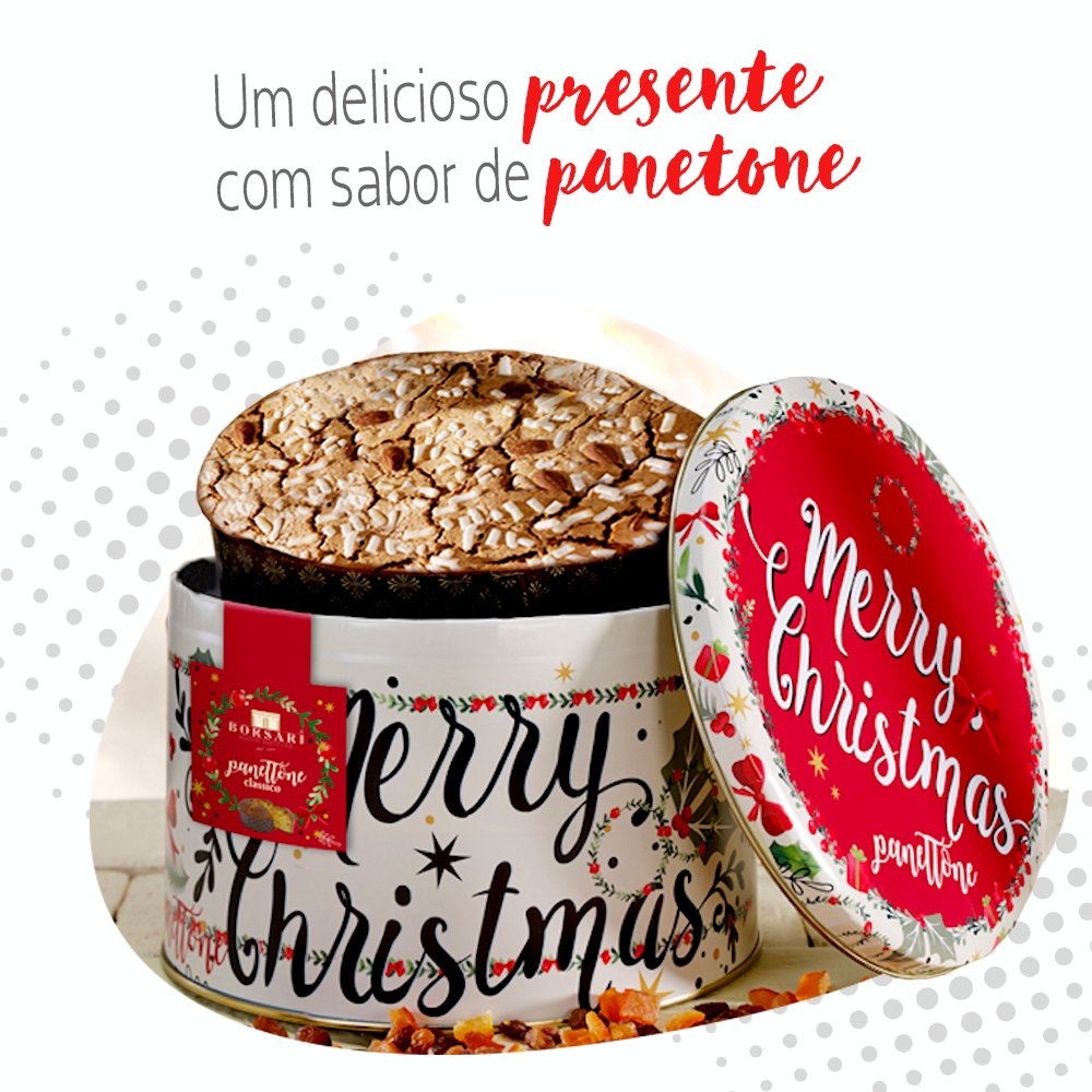 raiolafood's tweet photo. Panetone Mandorlato vem em uma linda embalagem de lata decorada, perfeita para #presentear aquela pessoa especial. Com uma cobertura crocante de amêndoas e açúcar, fermentado naturalmente o que deixa a massa mais leve e macia. 😍
#Panetone #DeliciasDeNatal https://t.co/uufCLn0sqD