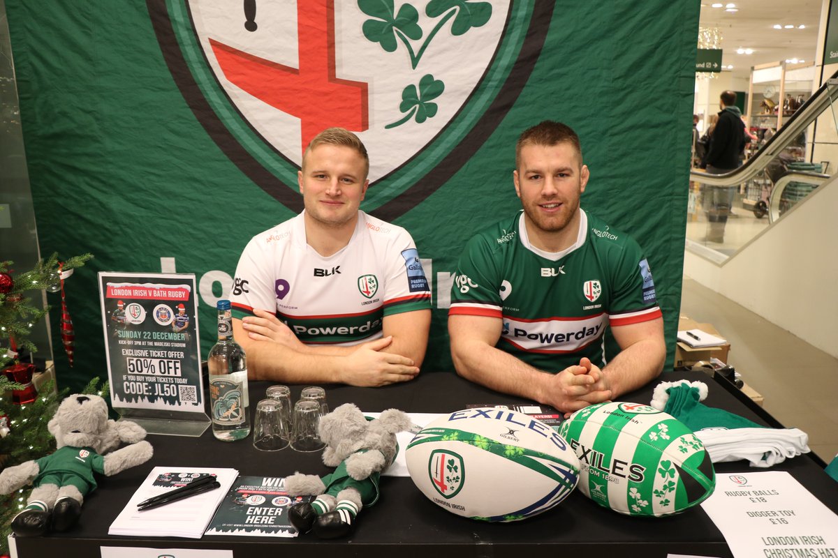 londonirish's tweet photo. 🎄 | London Irish players visited the Christmas shop at John Lewis &amp; Partners in Reading on Saturday, to meet supporters, sign merchandise and gather support for the club's Christmas party fixture against @bathrugby on 22 December.

Find out more 👉 https://t.co/2LPnLIWkSI https://t.co/dKTuHzK4sR