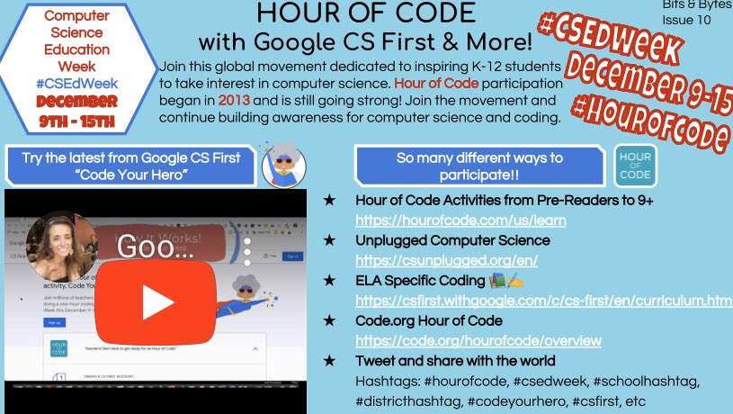 mariagalanis's tweet photo. It’s Computer Science Education Week! December 9th-13th
So many way to participate in this global movement. :)
https://t.co/W9Md8dfUwu
#CSEdWeek #HourOfCode #CSFirst #engage109 #edtech #IDEAchat https://t.co/qSecuveN8L