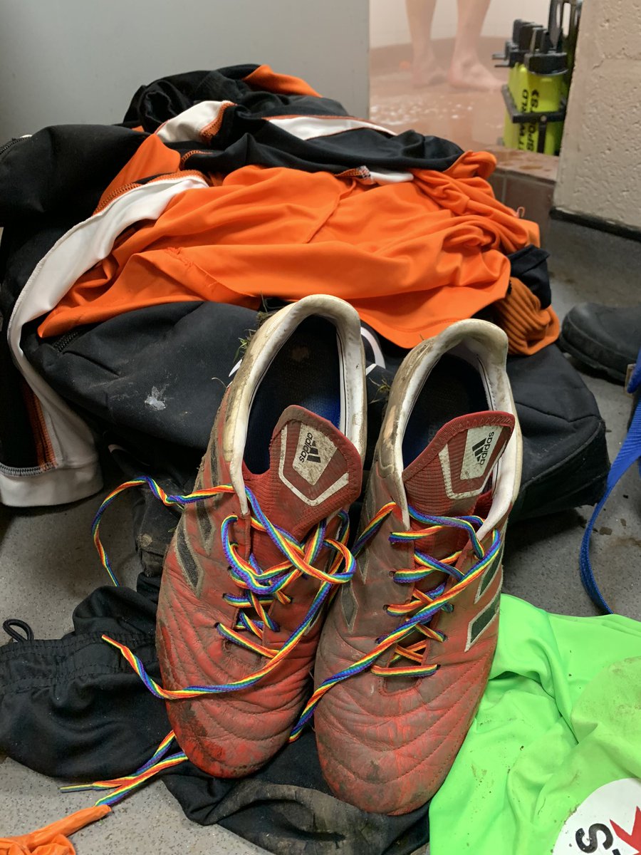 PUFC players proudly supporting <a href="/stonewalluk/">Stonewall</a> #RainbowLaces campaign. We encourage of forms of inclusion in the game for #LGBT people. Football should be for everyone. #grassroots #onelove #utd