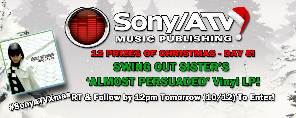 SonyMusicPubUK's tweet photo. 🎁 DAY 5 of Sony/ATV 12 Days Of #Christmas #giveaway IS HERE! 🎁

🎄 Up for grabs is a @swingoutsister #AlmostPersuaded #Vinyl 🎄

To #ENTER to #Win simply RT &amp; #follow by 12pm Tomorrow! 

#SonyATVXmas #competition #SwingOutSister https://t.co/twUsl0qc7T
