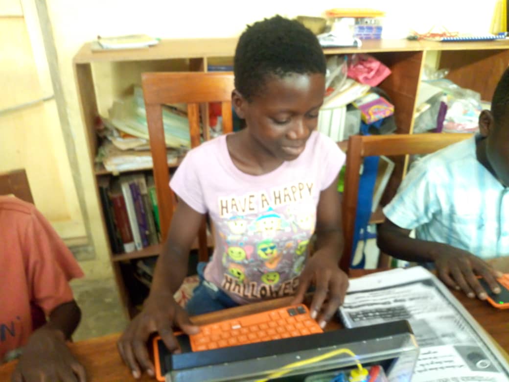 ExpoEducation's tweet photo. Another fun day in the ICT lab in Antoa, Ghana where kids are learning to code using @scratch and @TeamKano computers they built! Excited to see what worlds the code :) #STEM #expoedu  #bethechange https://t.co/CInkss8LQw