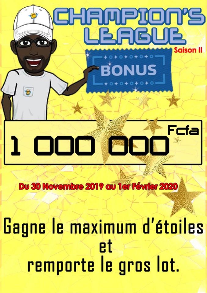 LydiaLudic's tweet photo. CONCOURS DE LA CHAMPION'S LEAGUE 
Gagnez le maximum d'⭐️ÉTOILES⭐️et remportez le gros lot de
1 000 000 FCFA 🎉🥳🎰 !!!!
⭐️⭐️⭐️

Seulement avec #LydiaLudicCôtedIvoire🇨🇮
#Abidjan

https://t.co/AGgR4bbgq2 https://t.co/7YlwCMn4NN