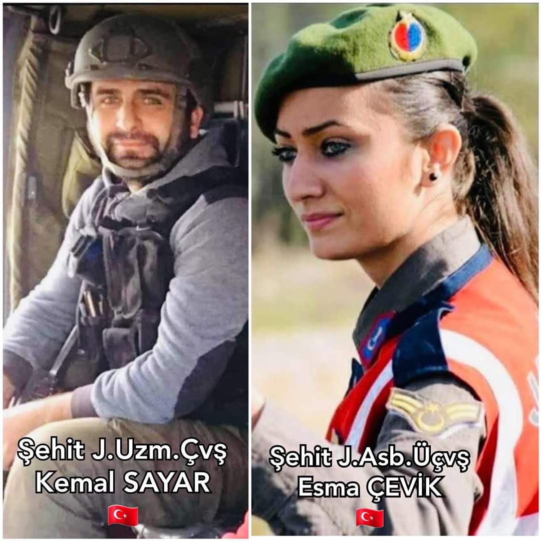 Şırnak’ın İdil ilçesinde meydana gelen patlamada şehit olan askerlerimiz Uzman Çavuş Kemal Sayar ve Astsubay Üstçavuş Esma Çevik’e Allah’tan rahmet, yaralanan 7 askerimize ise acil şifalar diliyoruz.

Türk Milletinin başı sağ olsun.🇹🇷
Vatan size Minnettardır🇹🇷