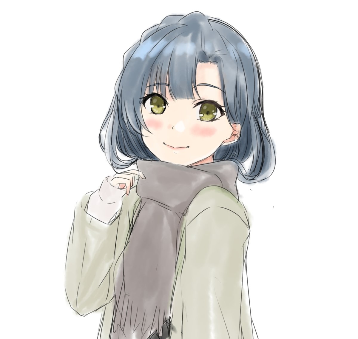 七尾百合子 「まふらー百合子もいいぞ。 」|柚結ゆずのイラスト